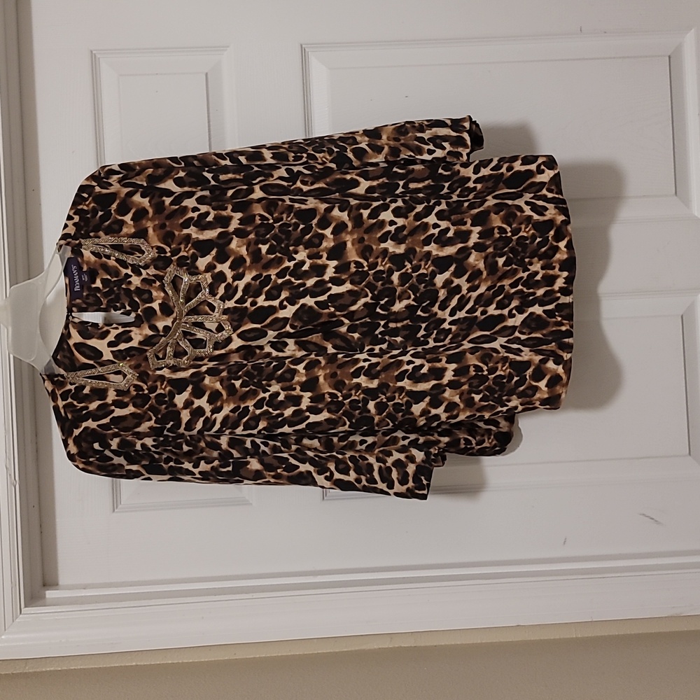 Brown Leopard Print Blouse